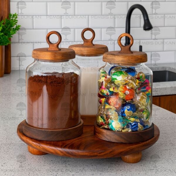 3LÜ LİLY TEZGAH ÜSTÜ KAVANOZ KOMBİN SET NO2 (AKS142)