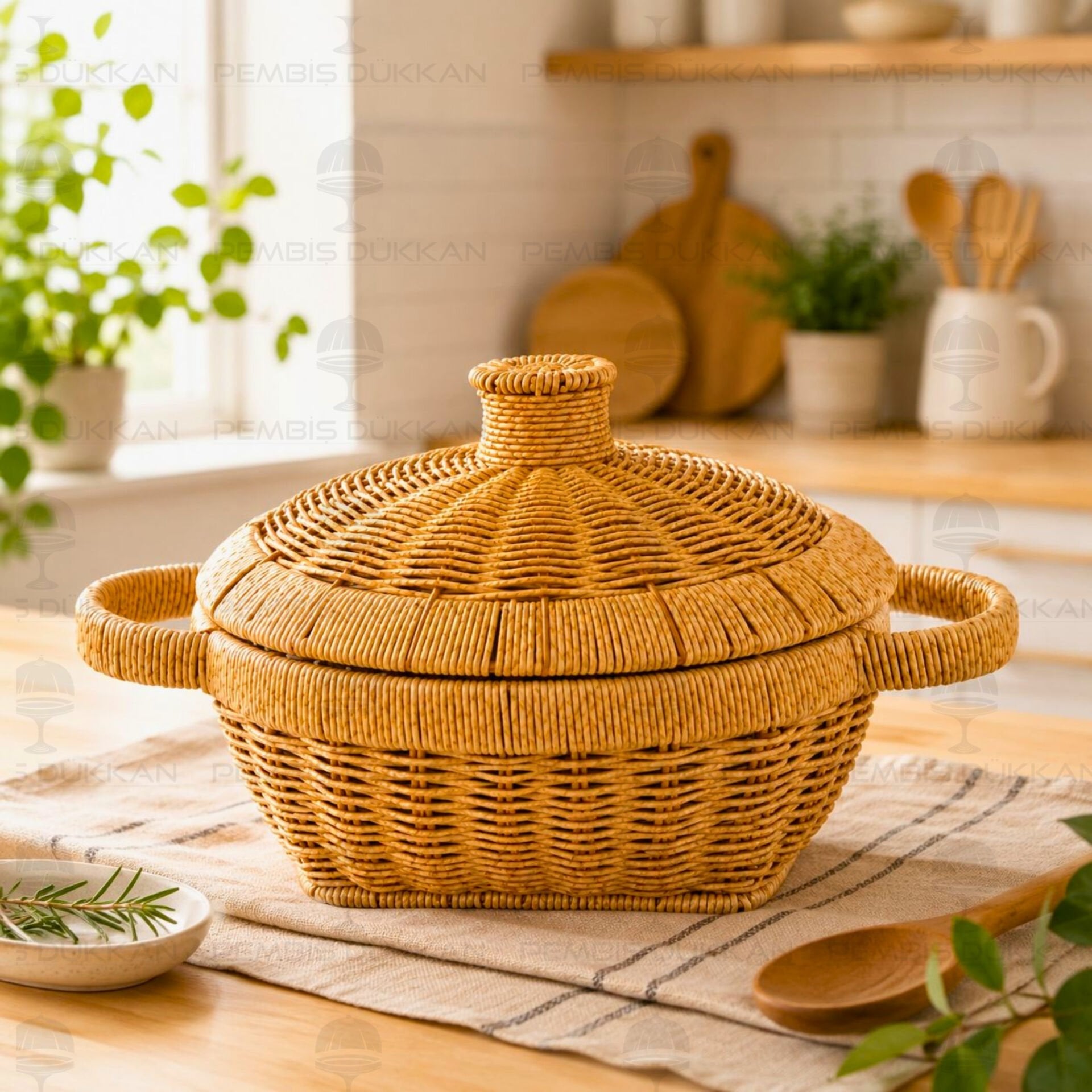 RATTAN TENCERE FORM ORTA BOY SEPET