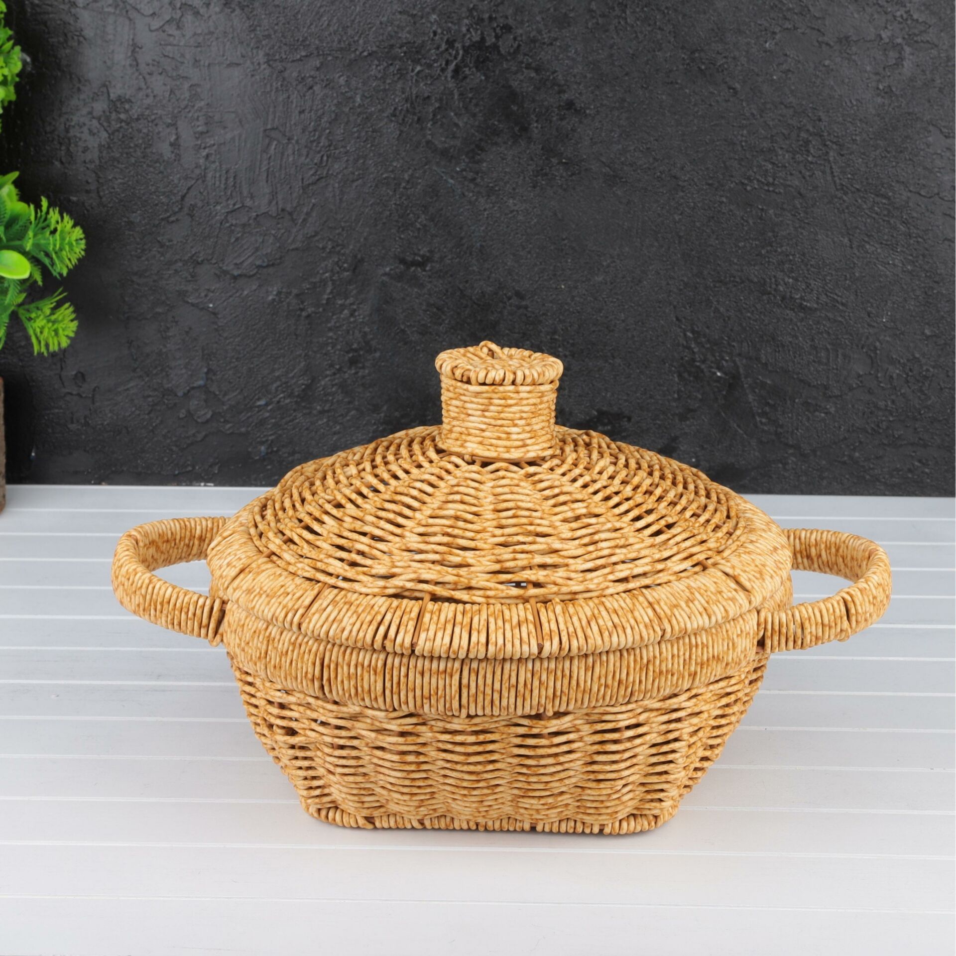 1 ADET TENCERE FORM RATTAN SEPET KÜÇÜK BOY