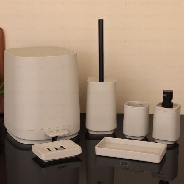 KREM KARE 6 PARÇA, AKRİLİK BANYO SET (9H27)