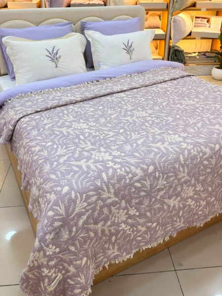 Sweet Dreams Çift Kişilik Nevresim Takımı - Lavender Müslinli Kombin set No 1