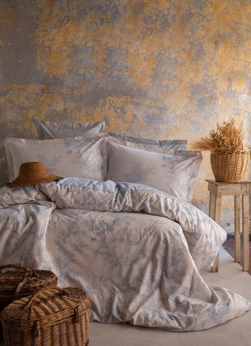 MİLA ÇİFT KİŞİLİK NEVRESİM TAKIMI - MAVİ