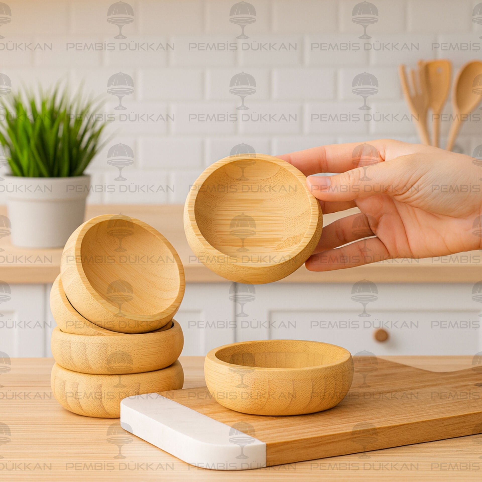 1 ADET MİEN BAMBU MİNİ KASE & ÇEREZLİK