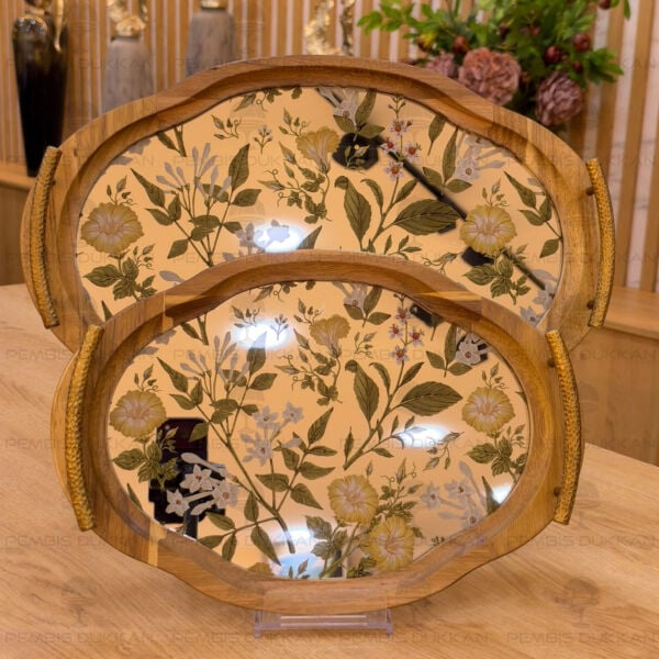 Milena 2li Oval Dekor Tepsi (0444)