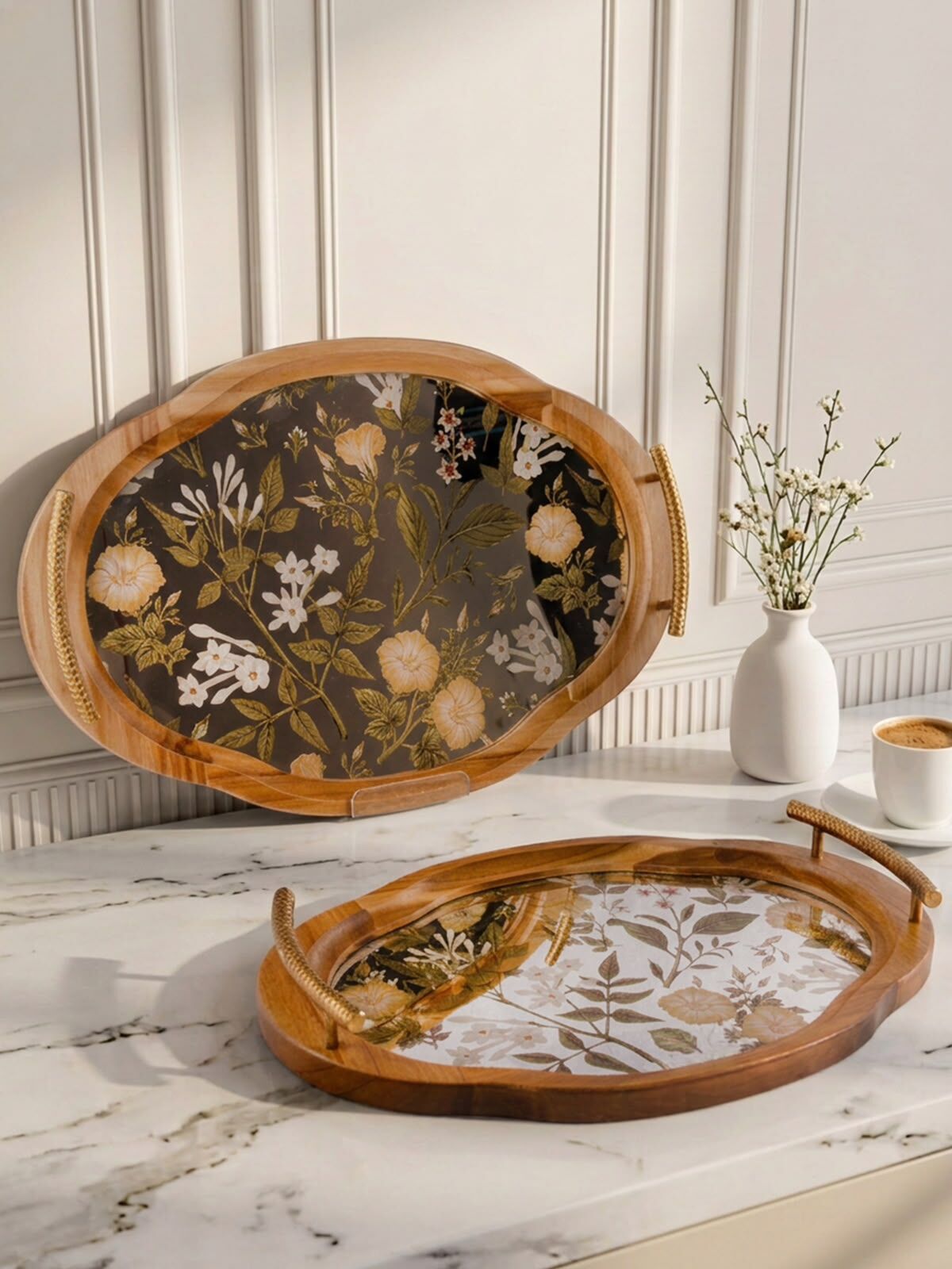 Milena 2li Oval Dekor Tepsi (0444)