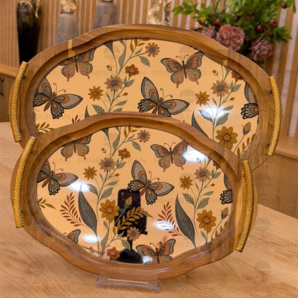 Milena 2li Oval Dekor Tepsi (0443)
