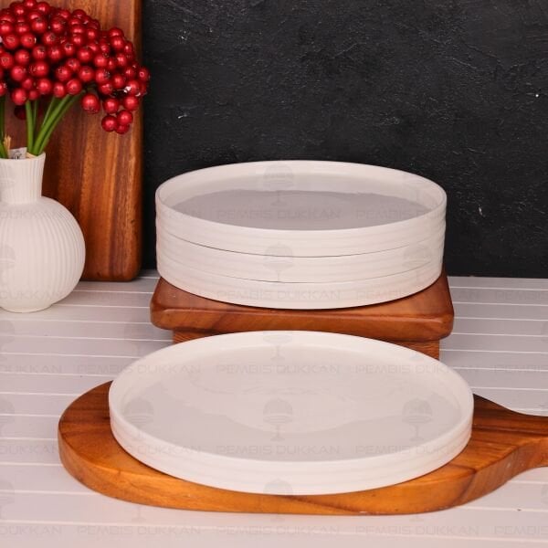 1 ADET CAPİTAL 25CM PORSELEN ÇİZGİLİ KAHVALTI & YEMEK SERVİS (GNL3477)