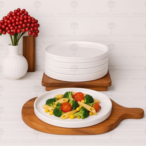 1 ADET CAPİTAL 25CM PORSELEN ÇİZGİLİ KAHVALTI & YEMEK SERVİS (GNL3477)