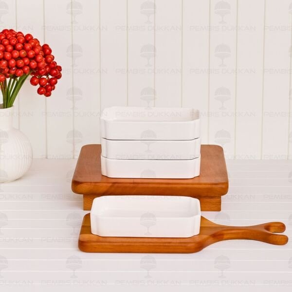 1 ADET LUCE DİKDÖRTGEN PORSELEN KAHVALTILIK KASE (14353)