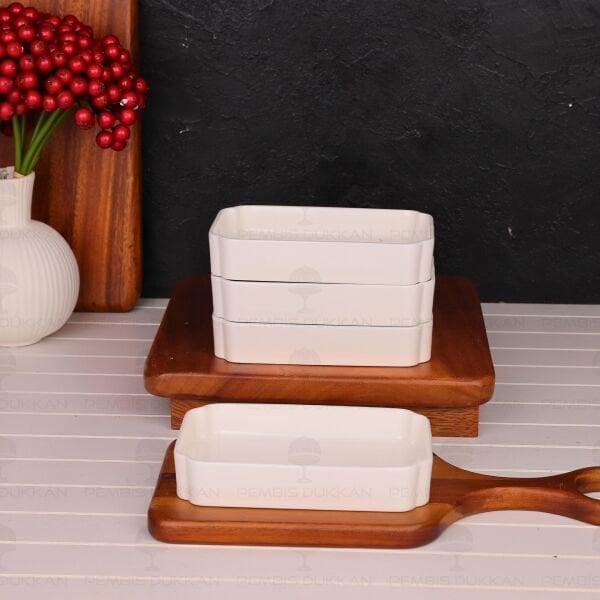 1 ADET LUCE DİKDÖRTGEN PORSELEN KAHVALTILIK KASE (14353)