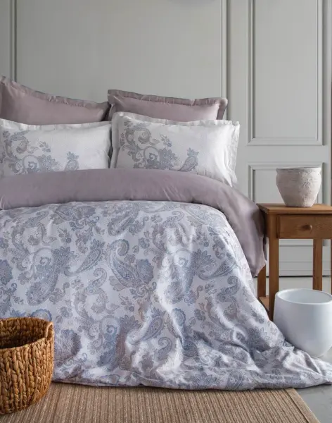 ELEGANCE SATEN ÇİFT KİŞİLİK NEVRESİM TAKIMI -BERTA YEŞİL