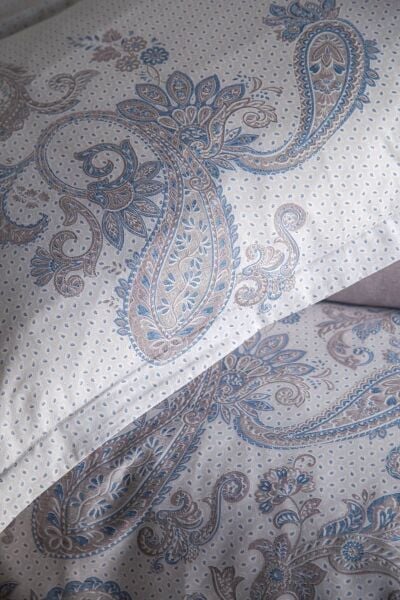 ELEGANCE SATEN ÇİFT KİŞİLİK NEVRESİM TAKIMI -BERTA İNDİGO