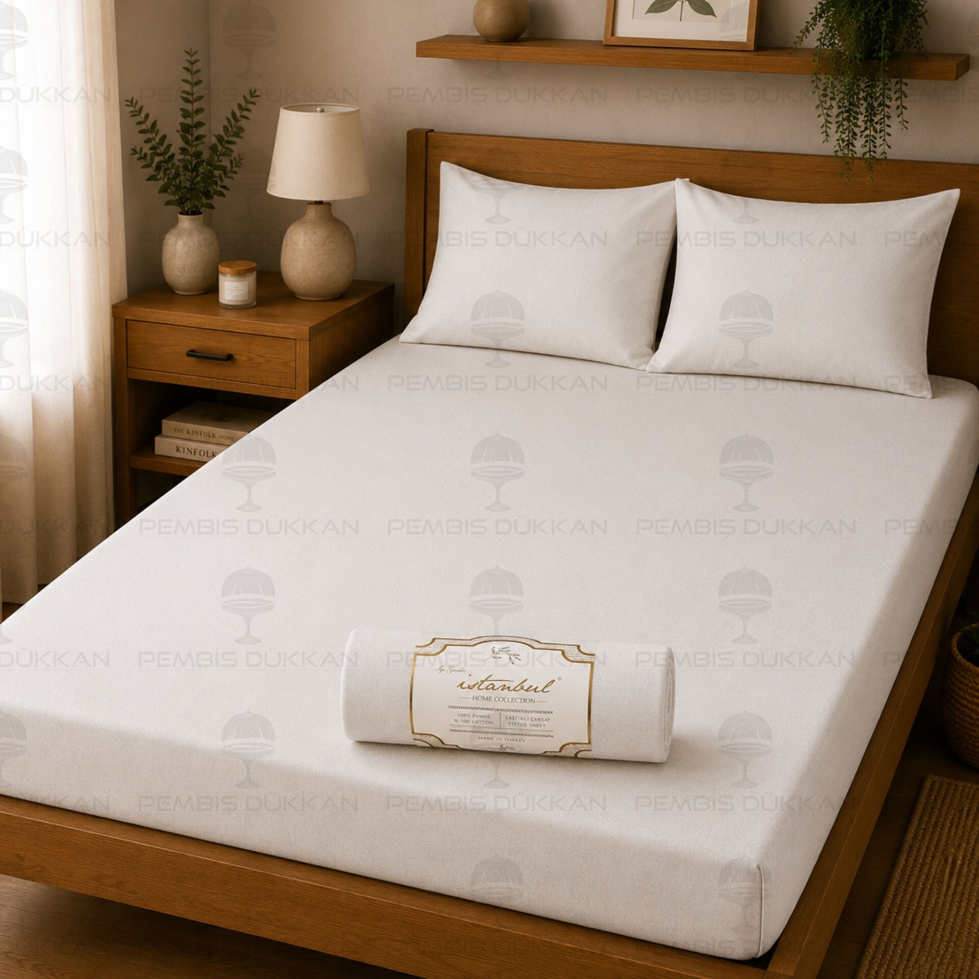 Ranforce Fitted Lastikli Çarşaf Set 200x200 Cm - Krem