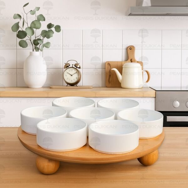 CAPİTAL MASA ORTASI BAMBU STANDLI, ÇEREZ & REÇELLİK KOMBİN SET 13 (985)