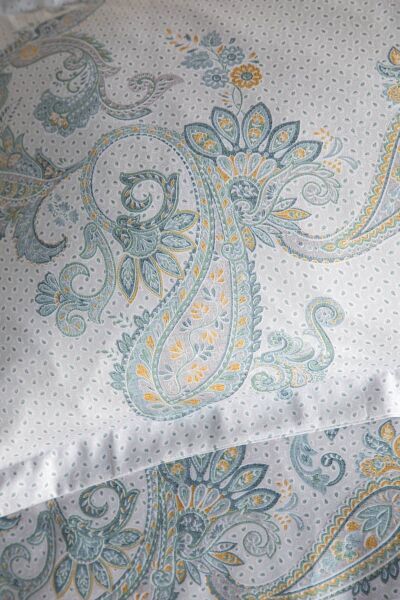 ELEGANCE SATEN ÇİFT KİŞİLİK NEVRESİM TAKIMI -BERTA İNDİGO