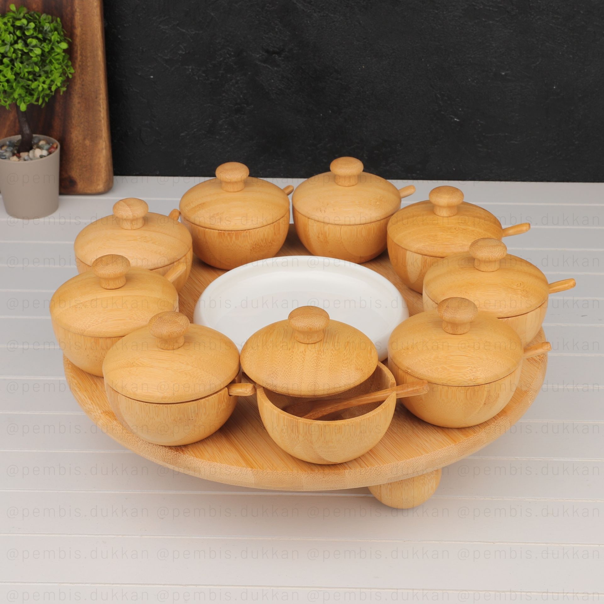 BAMBU TOP AYAKLI REÇELLİK KOMBİN SET