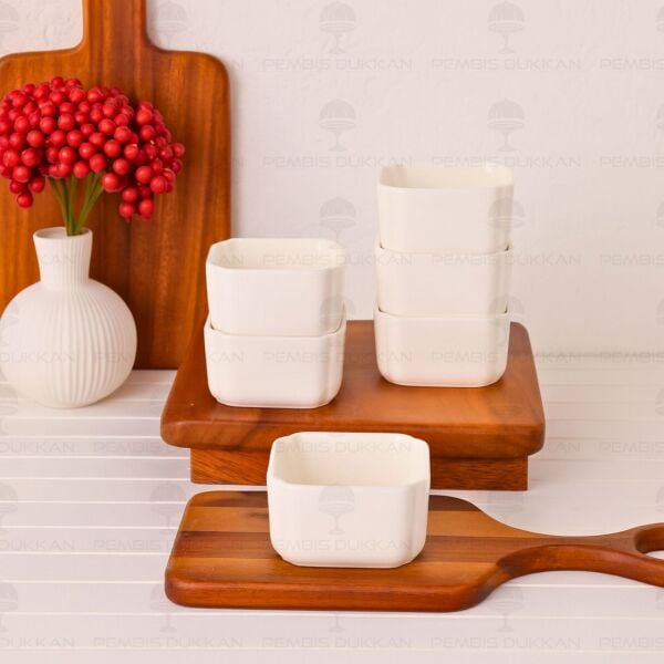 6 ADET LUCE PORSELEN DERİN KAHVALTILIK & ÇEREZ KASE (14877)