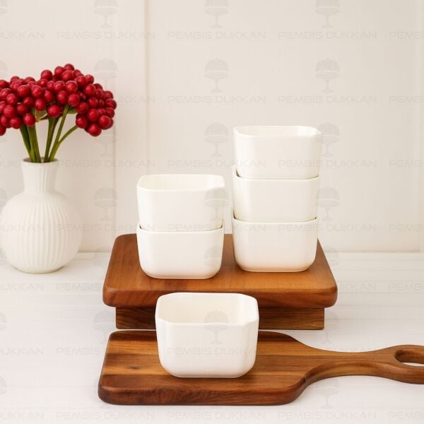 6 ADET LUCE PORSELEN DERİN KAHVALTILIK & ÇEREZ KASE (14877)