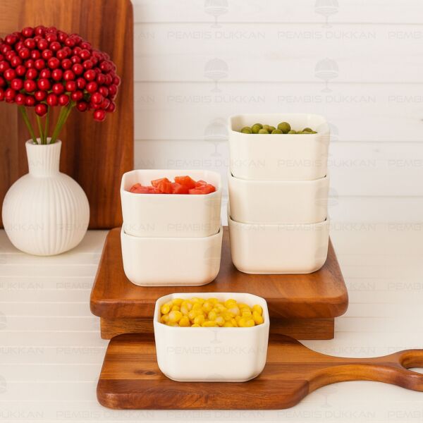 6 ADET LUCE PORSELEN DERİN KAHVALTILIK & ÇEREZ KASE (14877)