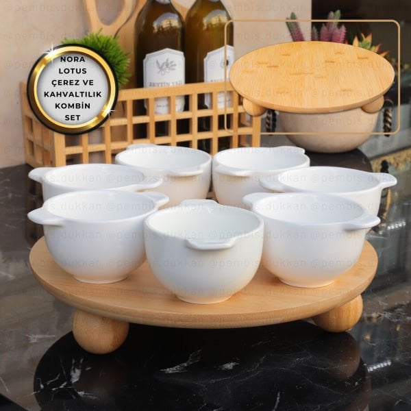 LOTUS MASA ORTASI BAMBU STANDLI, ÇEREZ & REÇELLİK KOMBİN SET 11 (985)