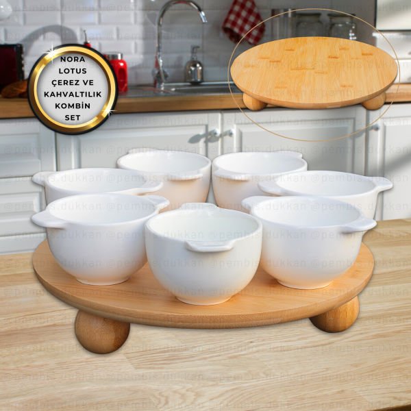 LOTUS MASA ORTASI BAMBU STANDLI, ÇEREZ & REÇELLİK KOMBİN SET 11 (985)