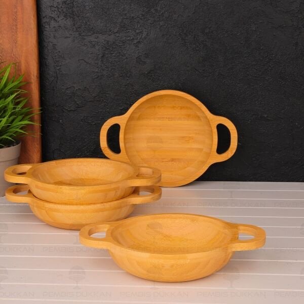 1 ADET BAMBU CARMEN ORTA BOY KULPLU KASE (7B197)