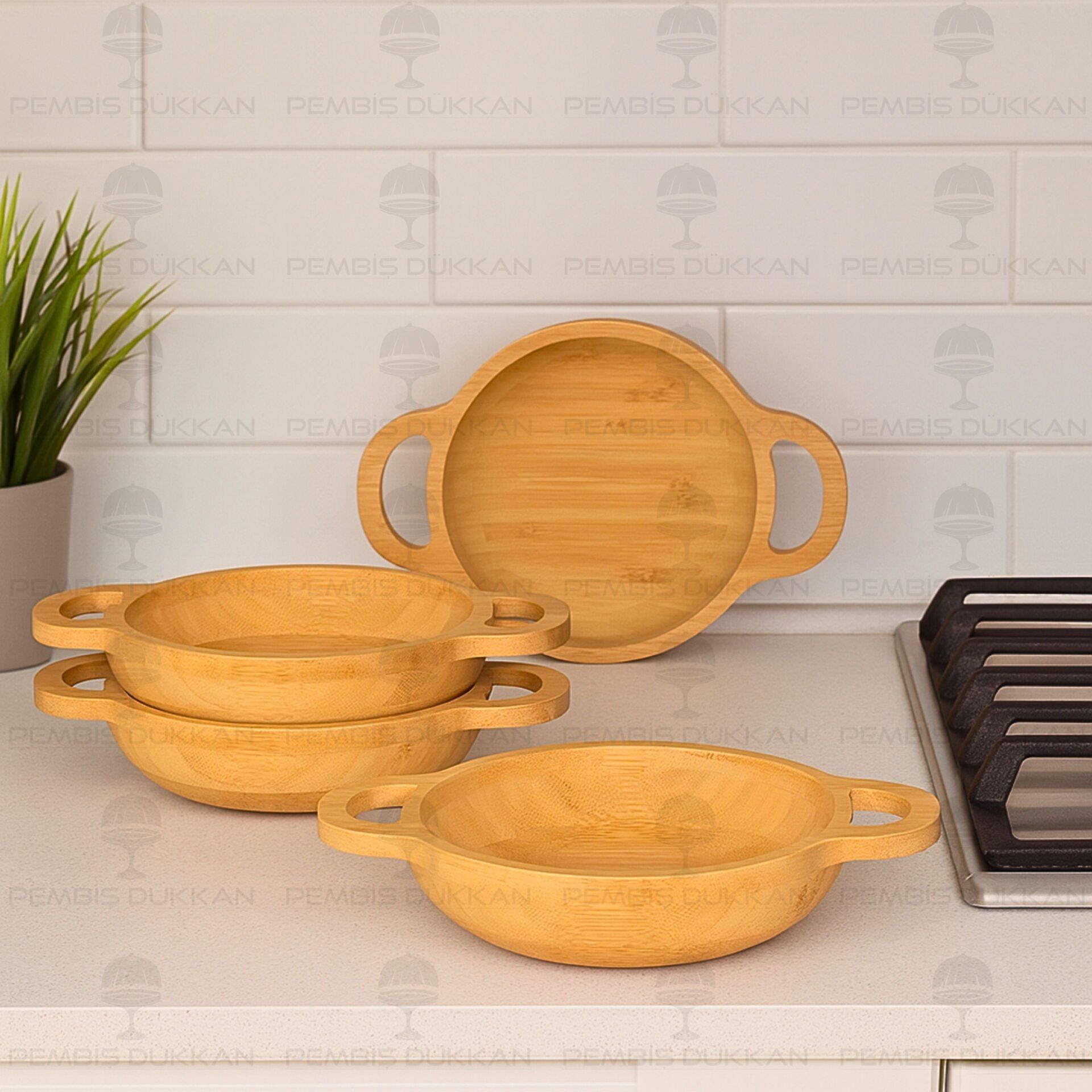 1 ADET BAMBU CARMEN ORTA BOY KULPLU KASE (7B197)