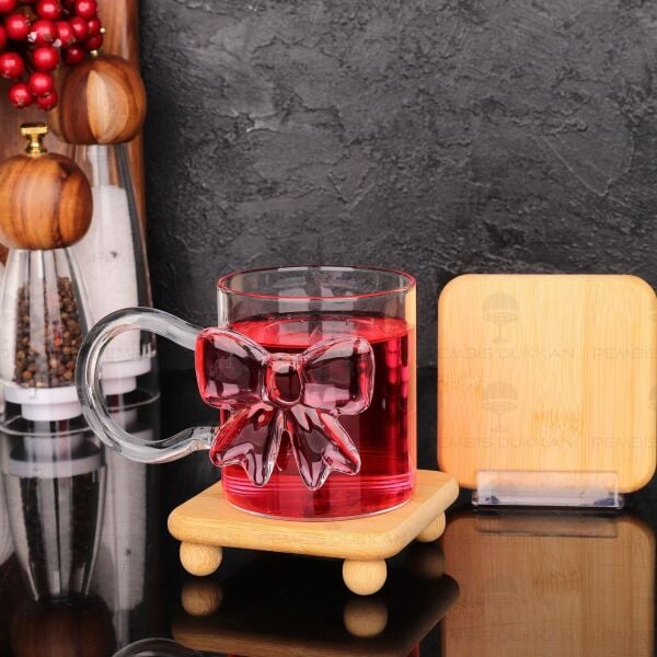 BAMBU TOP AYAKLI KARE KUPA & BARDAK ALTLIĞI (1568)