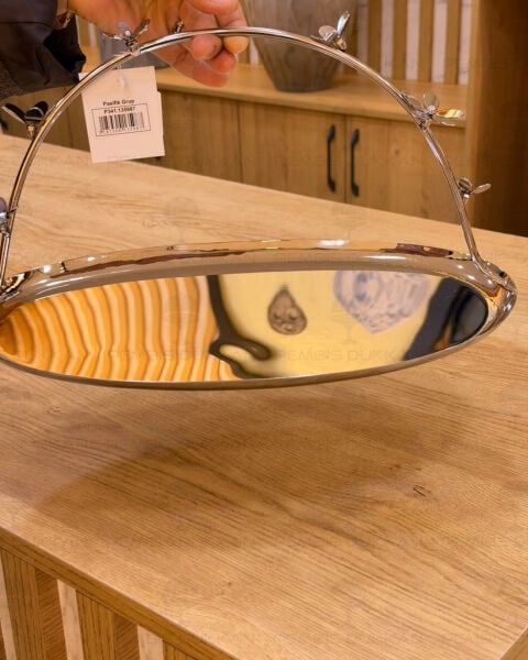 Silver Kulplu Oval Sunumluk (P-341.135987)