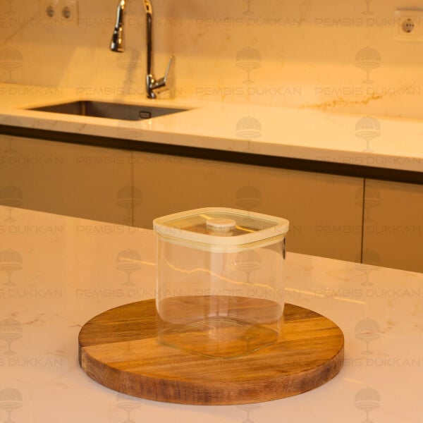Santa 750ml Krem Silikon Vakum Vakum Kapaklı Kavanoz (HJ200)