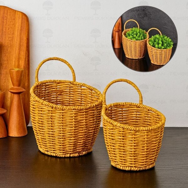 2Lİ RATTAN LİNA ASKILI KÜÇÜK SEPET (1442)