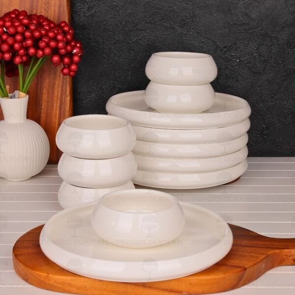 6 KİŞİLİK VENTO Mien BİREYSEL SERVİS & KASE KOMBİN SET NO1