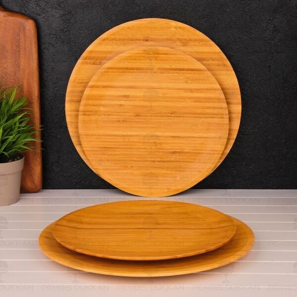1 ADET BAMBU YUVARLAK 25CM KAHVALTI & YEMEK SERVİS (7B220)