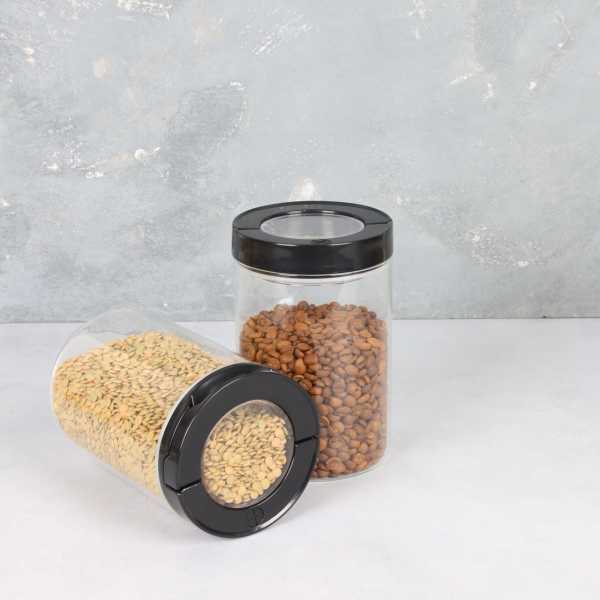 1 ADET 1300ML SİYAH TESORA THN KAVANOZ 2NO