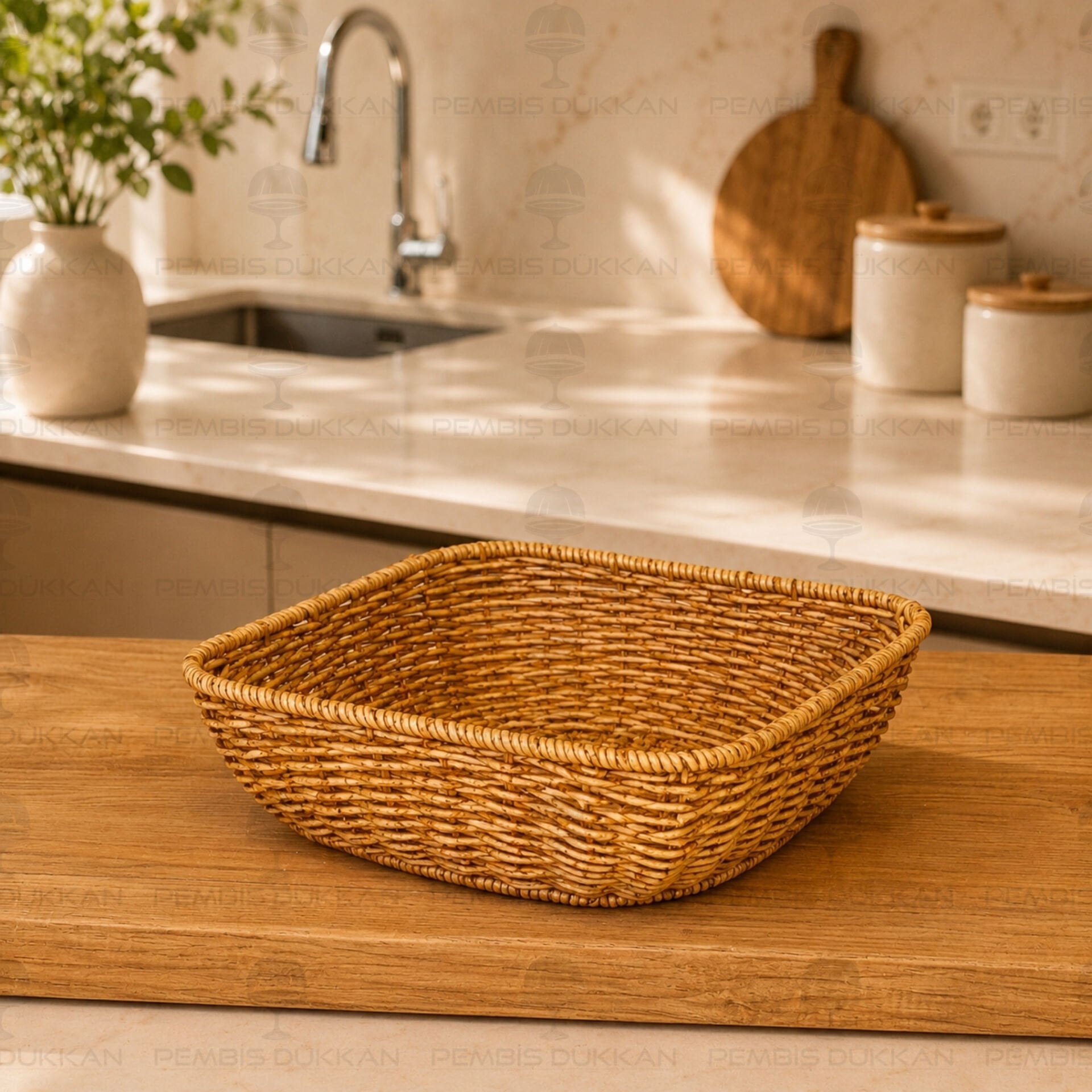 Rattan Büyük Kare Sepet 085