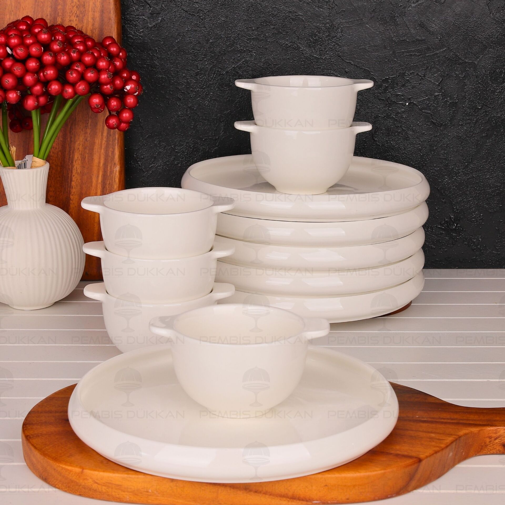 6 KİŞİLİK VENTO Mien BİREYSEL SERVİS & KASE KOMBİN SET NO2