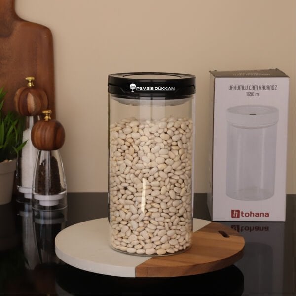 SİYAH TESORA 1650ML ERZAK KAVANOZU (NO:3)