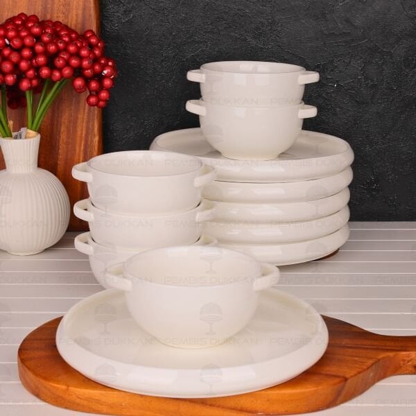 6 KİŞİLİK VENTO Mien BİREYSEL SERVİS & KASE KOMBİN SET NO3