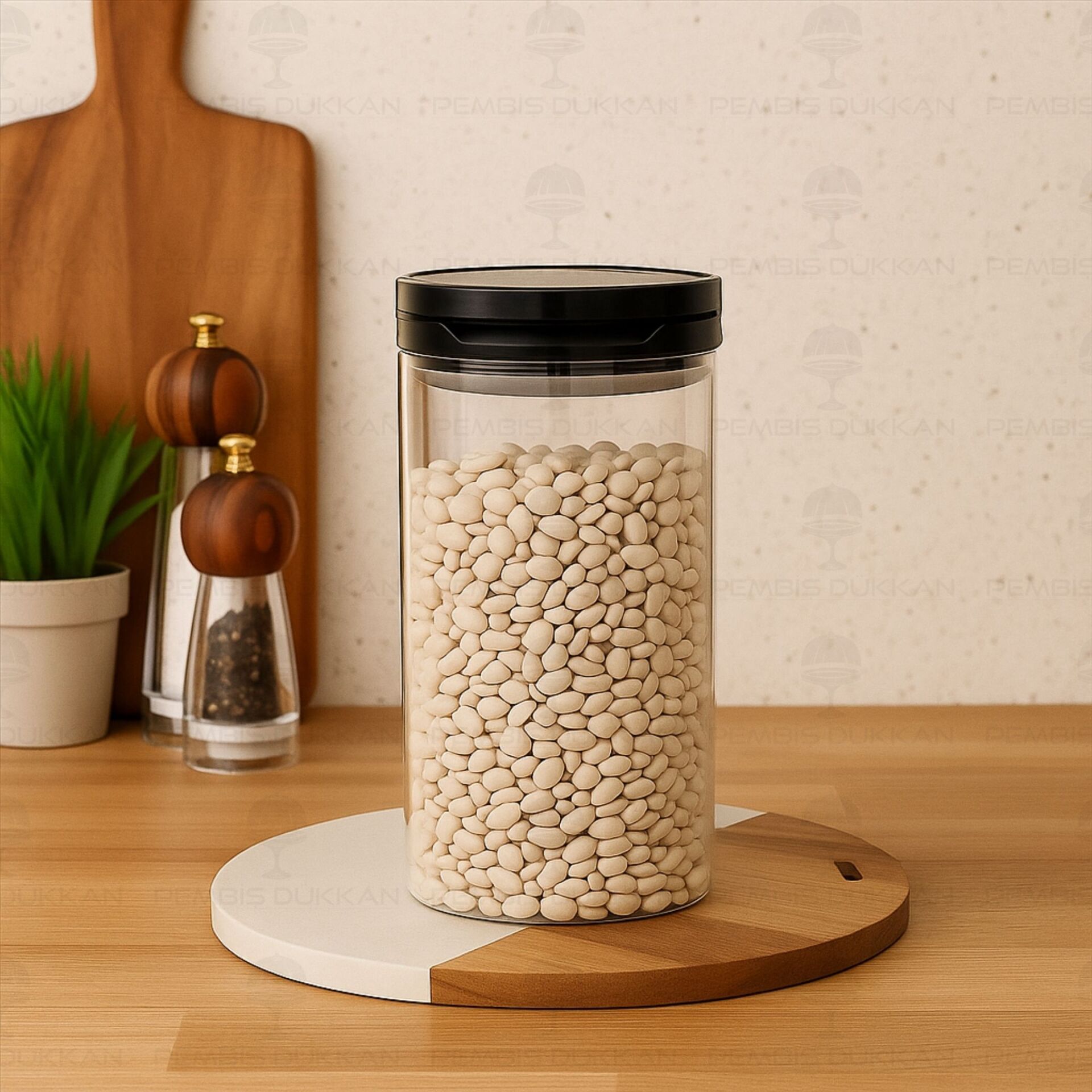 SİYAH TESORA 1650ML ERZAK KAVANOZU (NO:3)