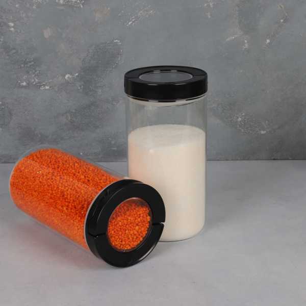 1ADET 1650ML SİYAH TESORA THN KAVANOZ 3NO