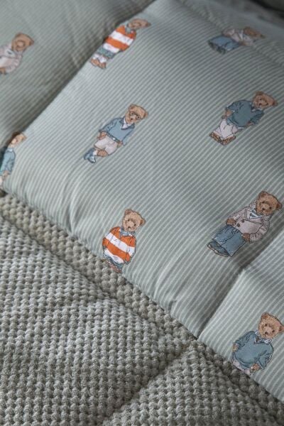Teddy Yeşil Softly Tek Kişilik Uyku Seti