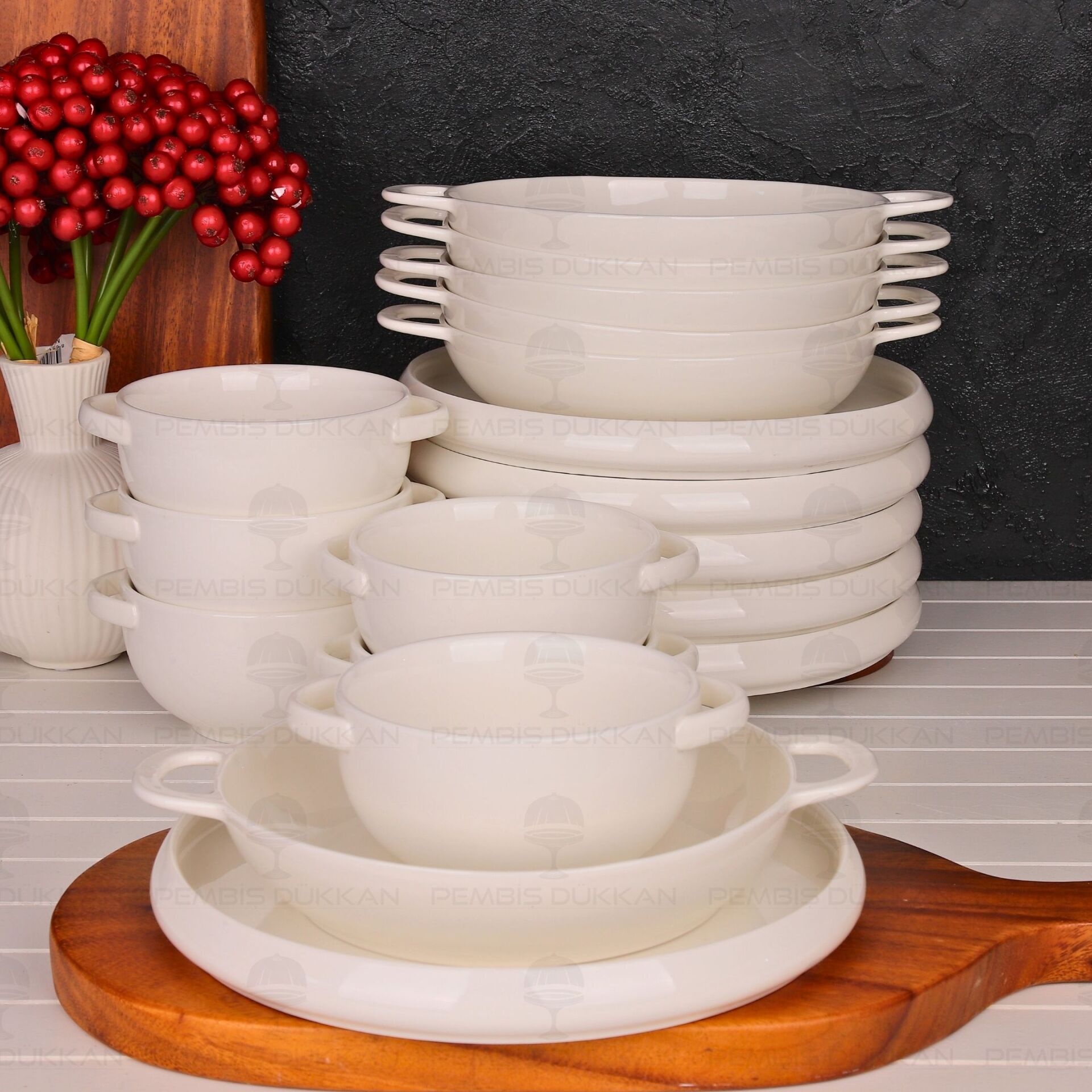 6 KİŞİLİK VENTO Mien BİREYSEL SERVİS & KASE KOMBİN SET NO4