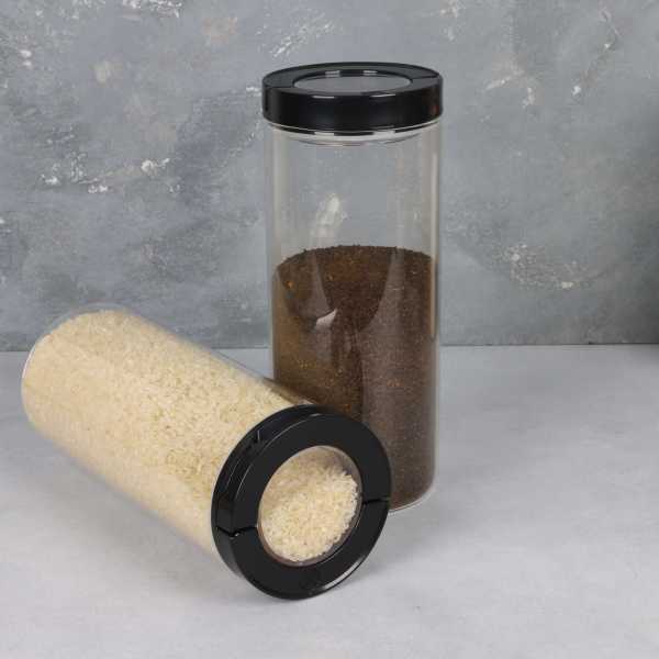 1ADET 2100ML SİYAH TESORA THN KAVANOZ 4NO