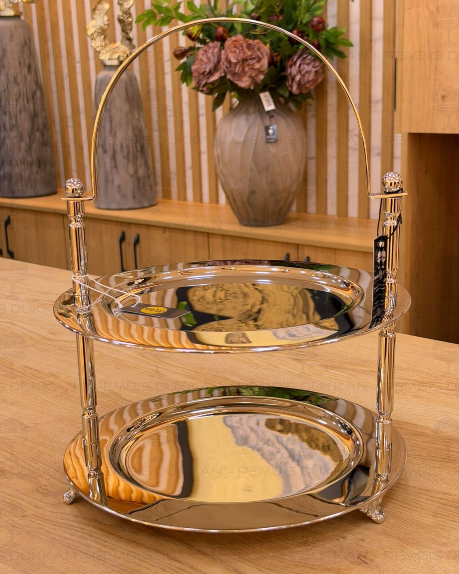 Silver 2 Katlı Yuvarlak Sunumluk (P-289.143586)