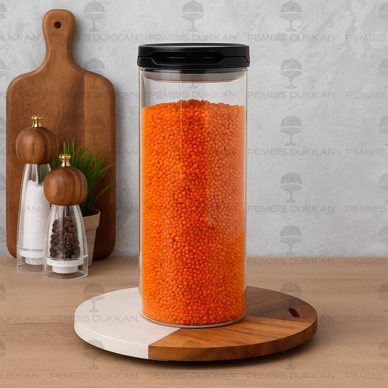 SİYAH TESORA 2100ML ERZAK KAVANOZU (NO:4)