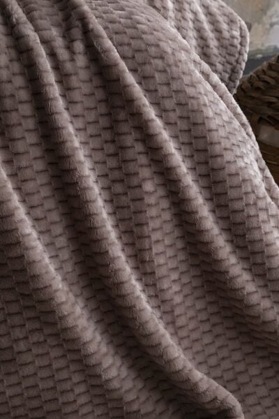 TRUSTY JAKAR DESEN TEK KİŞİLİK BATTANİYE 160x220CM - VİZON