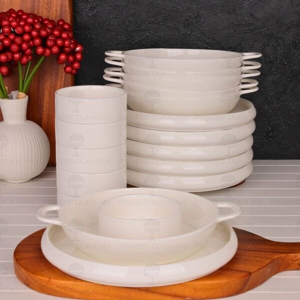 6 KİŞİLİK VENTO Mien BİREYSEL SERVİS & KASE KOMBİN SET NO7