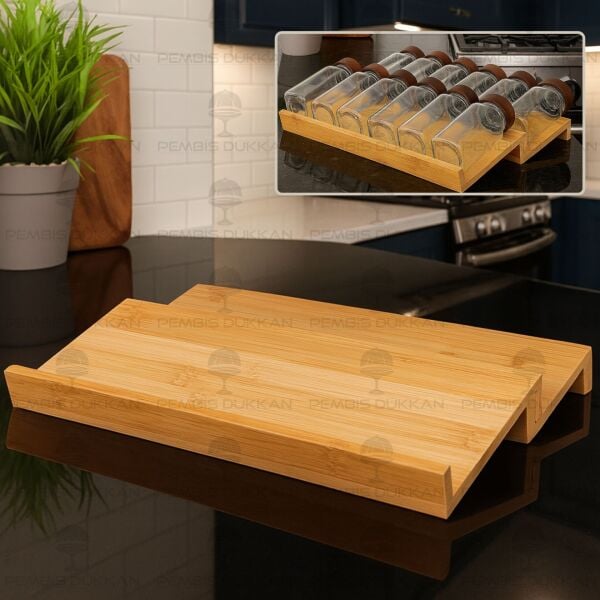 BAMBU ÇEKMECE İÇİ BAHARAT ORGANİZER & STAND (1355)