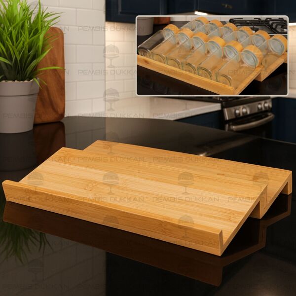 BAMBU ÇEKMECE İÇİ BAHARAT ORGANİZER & STAND (1355)