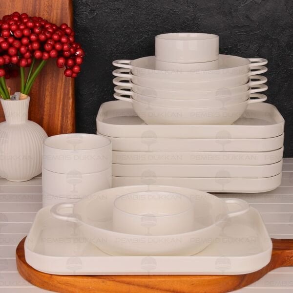 6 KİŞİLİK KUPRA Mien BİREYSEL SERVİS & KASE KOMBİN SET NO1